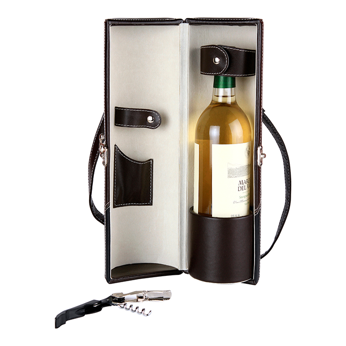 SET DE VINO EN COLOR CAFE CON NEGRO E010